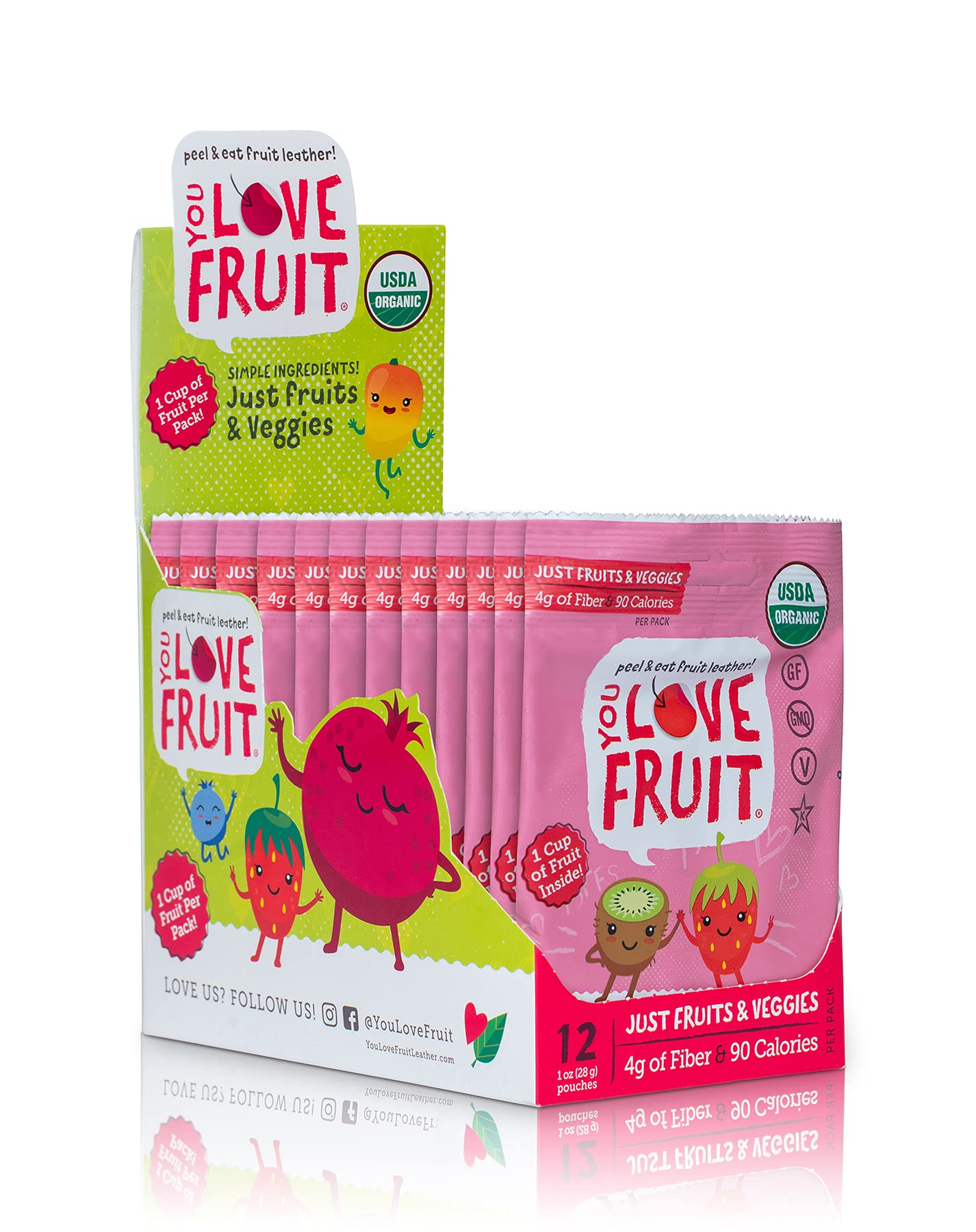 All Natural Kiwi Berry Fruit Snacks - Healthy, Gluten Free, Non-GMO, Vegan, Low Carb, Low Fat, Kosher Variety Pack (1.0 oz, Pack of 12) | Perfect for On-the-Go Snacking, Lunch Boxes & Gift Baskets