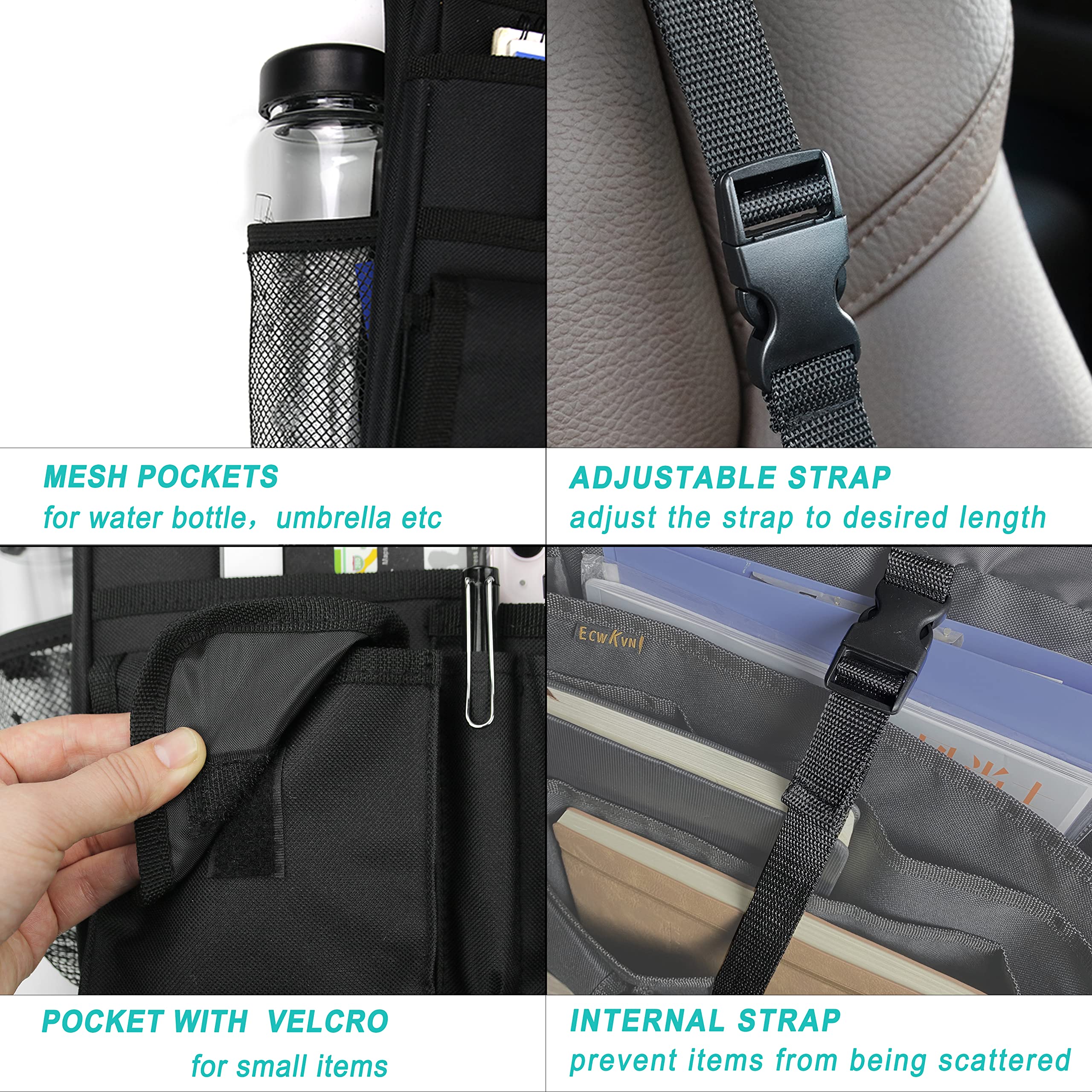 Premium Car Front Seat Organizer with Tablet/Laptop Storage | Multi-Purpose Backseat Organizer with Adjustable Cup Holder, Reinforced Straps & Heavy-Duty Buckles | Perfect for Commuters, Road Trips & Law Enforcement Professionals