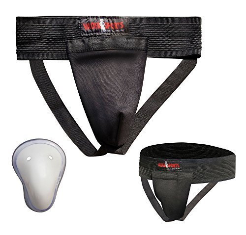 Black Groin & Abdominal Guard Protector for Muay Thai, Cricket, Hockey - Kids & Adults - Comfortable & Durable Sports Safety Gear for Training & Matches