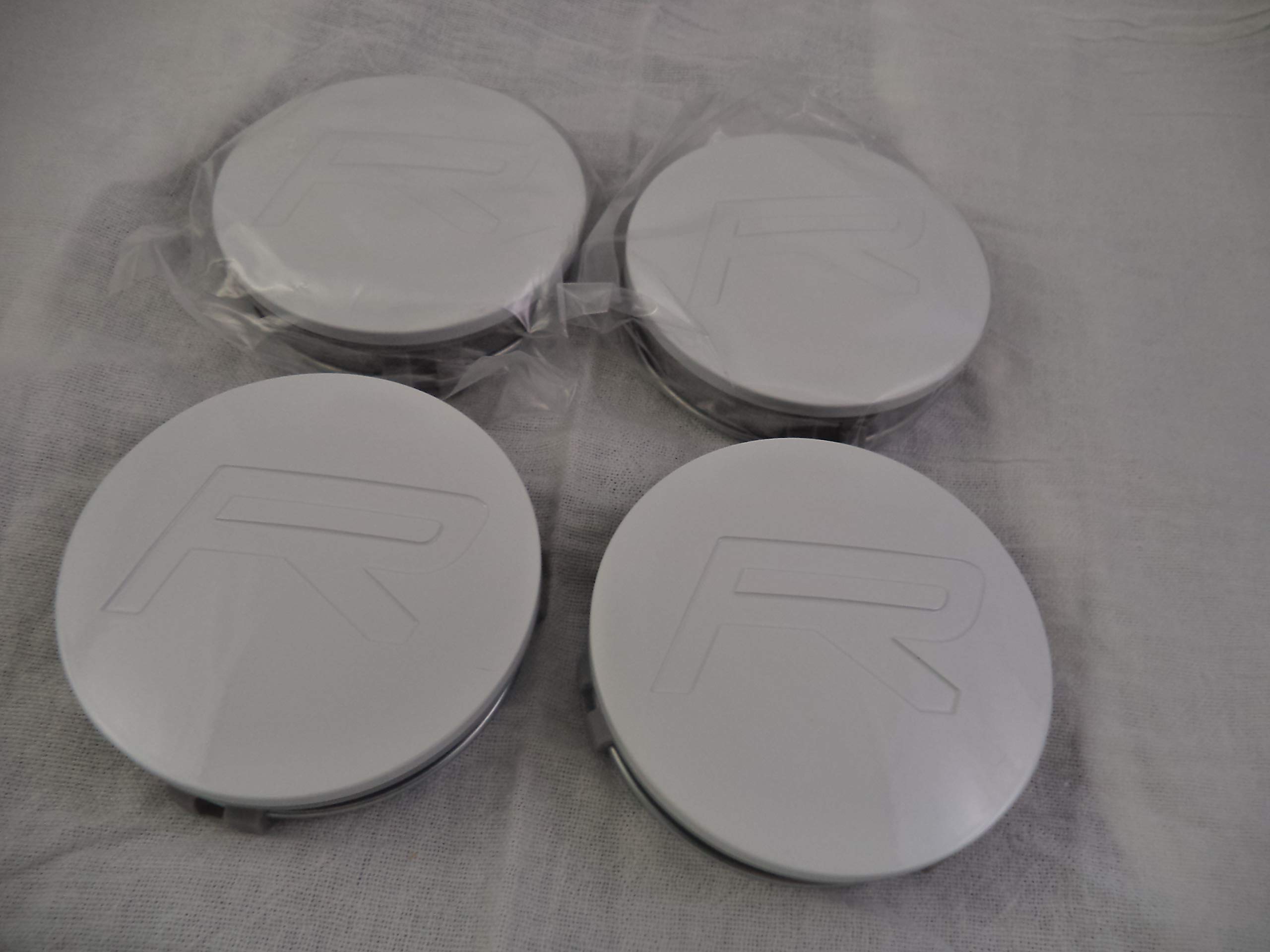 Gloss White Custom Wheel Center Caps (Set of 4) - Universal Fit for Cars, Trucks & SUVs - Enhance Your Vehicle's Style & Protection