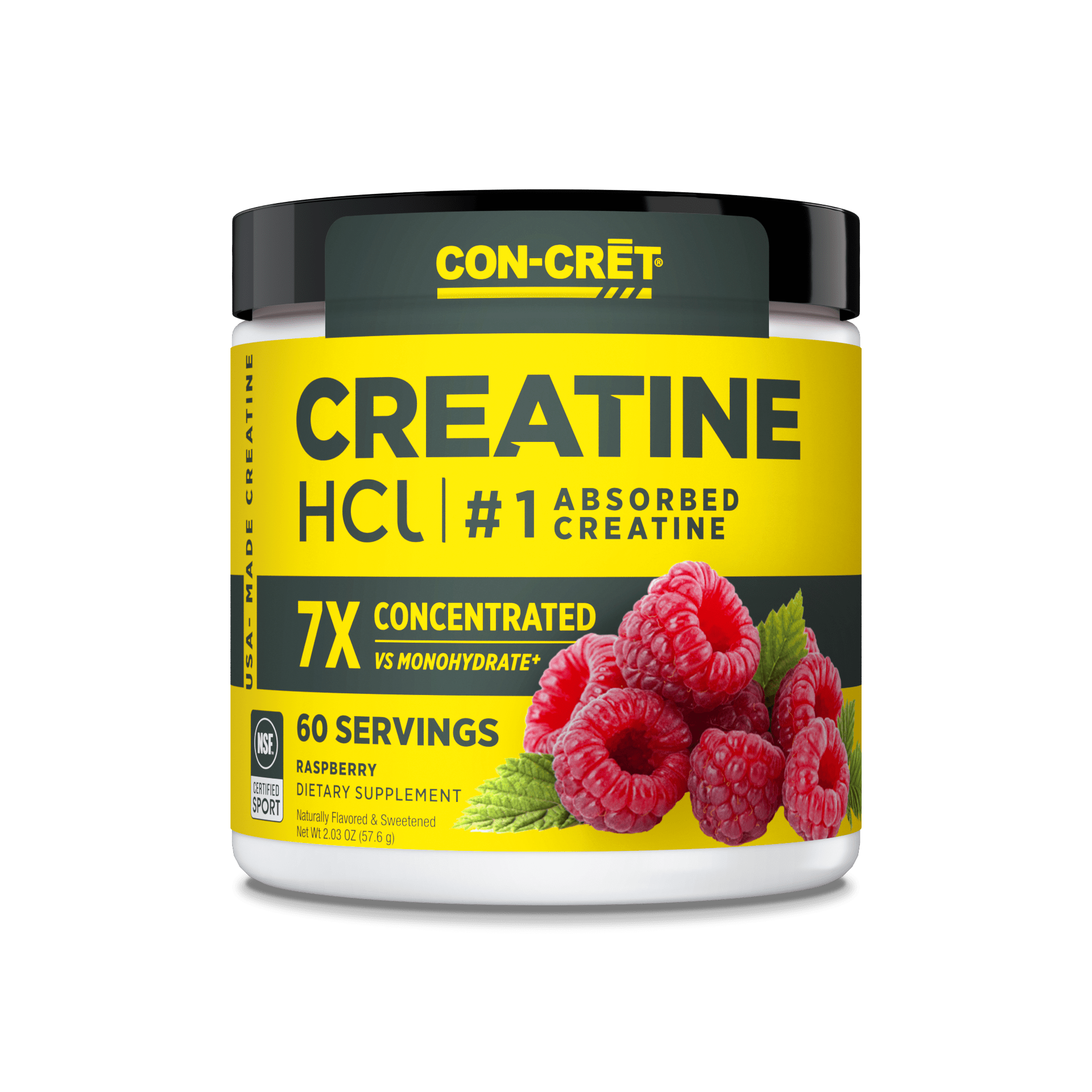 CON CRĒT Creatine HCL Powder - Premium Creatine Hydrochloride Supplement for Muscle Growth & Strength - Ideal for Athletes, Bodybuilders & Fitness Enthusiasts - Pre-Workout & Post-Workout Recovery