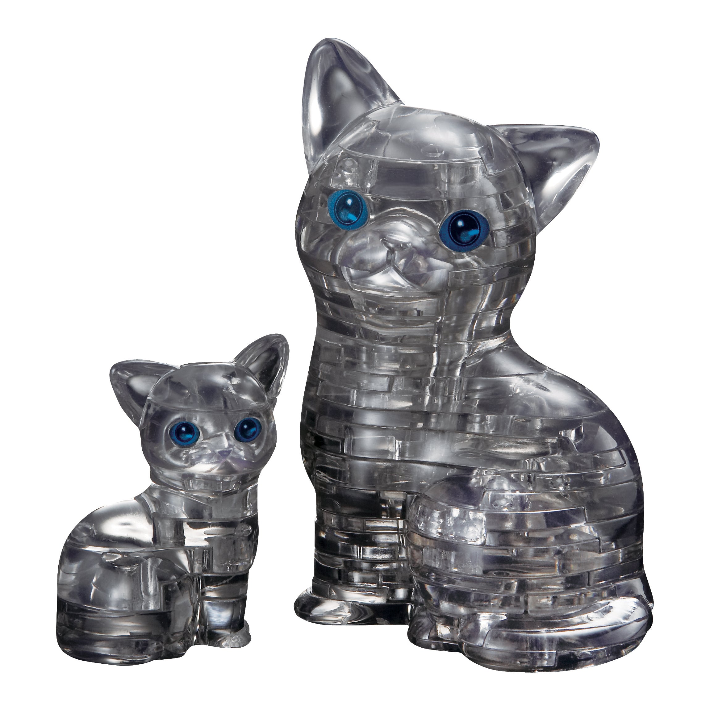 BePuzzled Black Cat & Kitten 3D Crystal Puzzle - 49 Piece Brain Teaser for Adults & Teens | Fun Home Decor & Gift Idea for Cat Lovers
