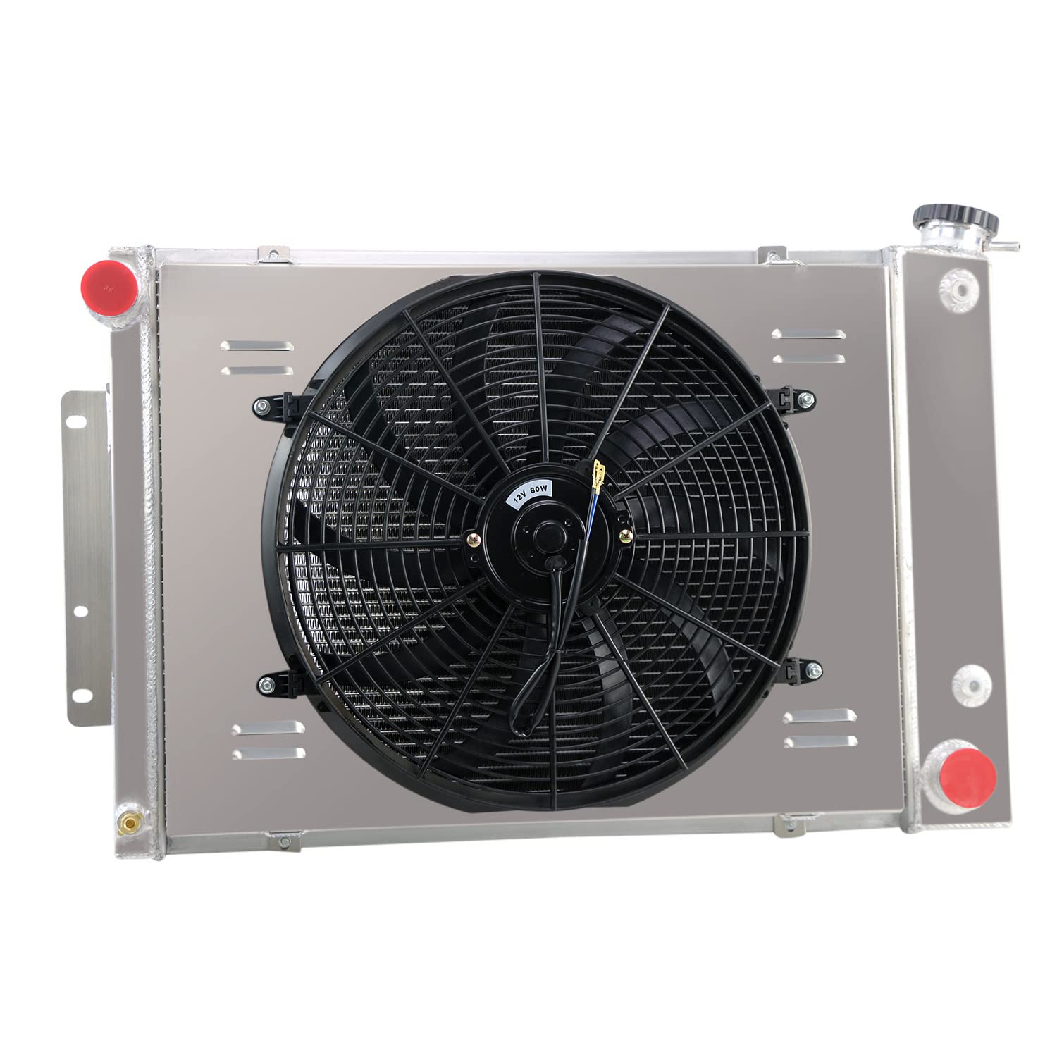 High-Performance 4-Row Full Aluminum Radiator with Fan Shroud & Thermostat Relay Kit for 1967-1969 Chevy Camaro - 23