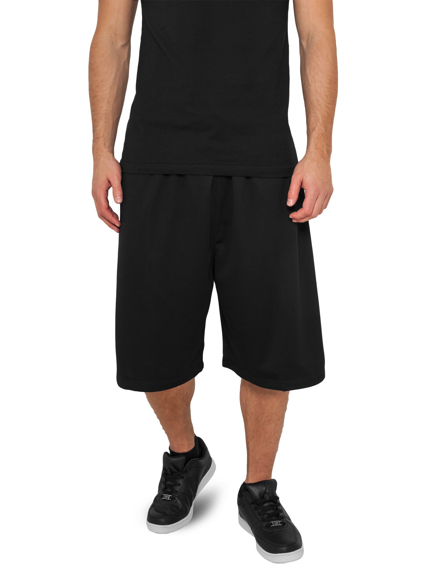 Urban Classics Men's Basketball Mesh Shorts - Breathable Black Athletic Shorts for Gym, Running & Casual Wear