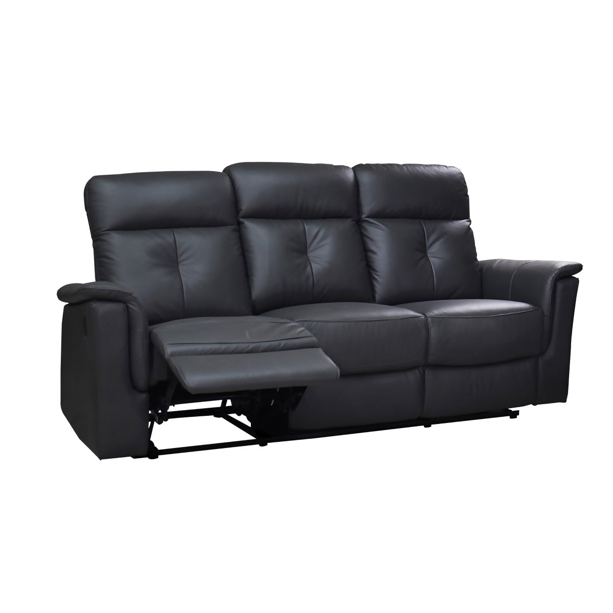 Ellesmere Dark Grey Reclining Sofa Set - 3-Piece Comfortable Living Room Furniture for Home Theater & Family Relaxation