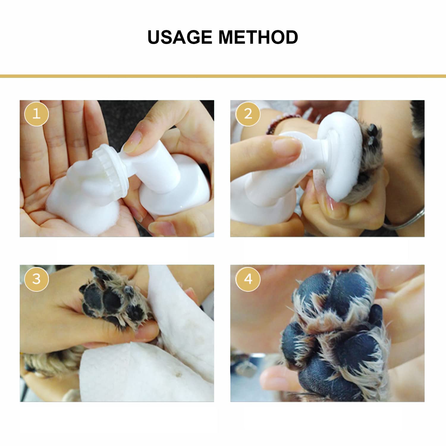 Dogscute 2 Pack Waterless Pet Paw Cleaner for Dogs & Cats - Gentle Foam Cleanser with Silicone Scrubber Brush - Perfect for Muddy Paws After Walks & Outdoor Adventures