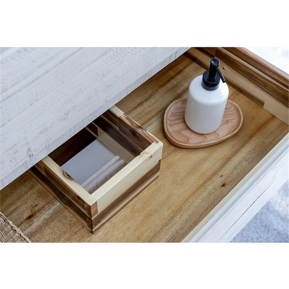 Fresca Stella 58 Inch Rustic White Wall Mounted Double Bathroom Vanity Cabinet - Perfect for Modern Farmhouse & Small Bathroom Storage Solutions