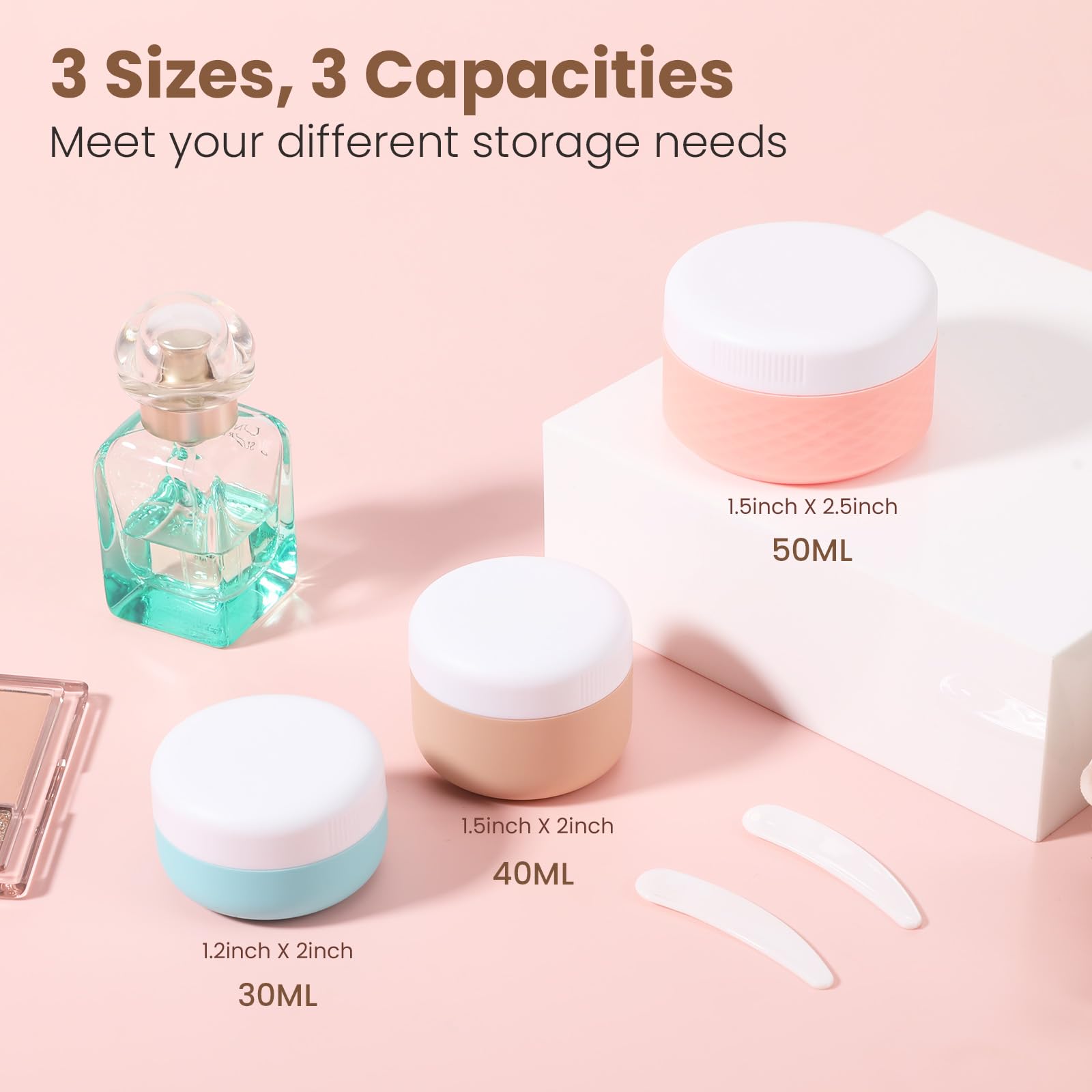 5 in 1 Leakproof Silicone Travel Bottles Set with Clear Storage Bag - TSA Approved, BPA Free Food Grade Containers for Toiletries, Cream & Liquids (40ml) - Perfect for Travel, Beach, Picnic & Gym Essentials