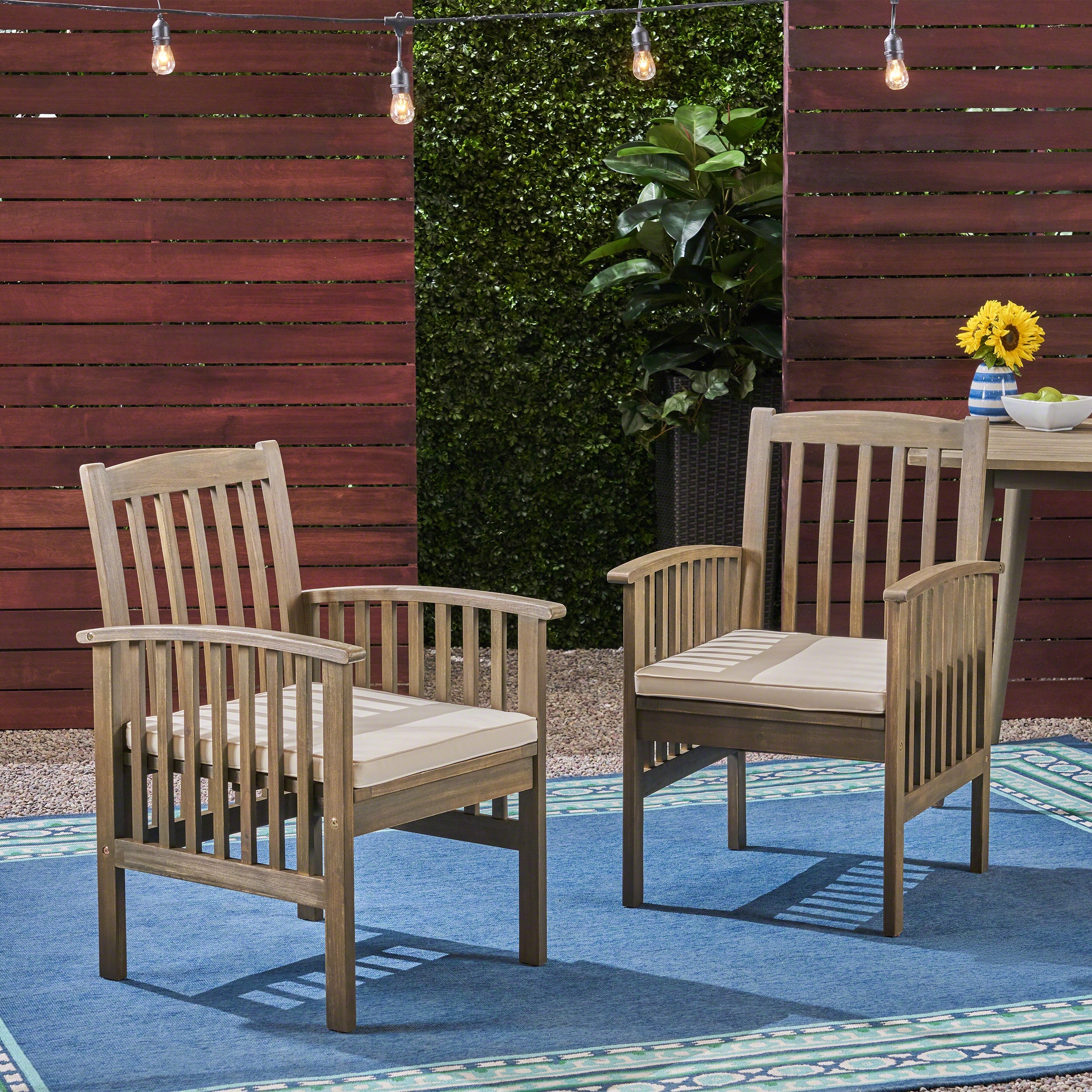 CASA ACACIA Dining Chairs Set of 2 with Cushions - Modern Wooden Kitchen Chairs for Dining Room, Breakfast Nook, and Restaurant Use