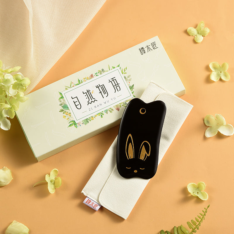 Premium Rabbit Gua Sha Board - Natural Jade Facial Massage Tool for Glowing Skin | Relaxation & Beauty Routine at Home or Spa