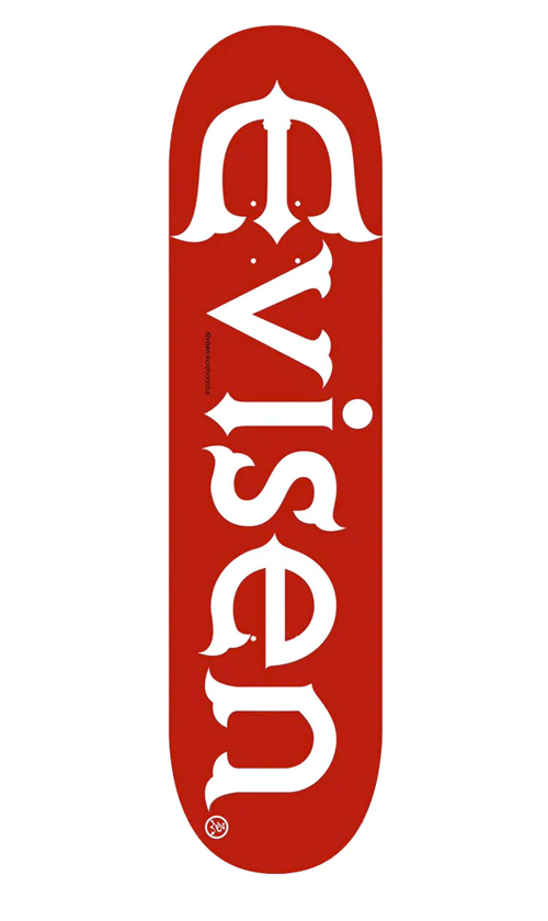 Evisen Evil Logo Skateboard Deck - Red 8.125in Professional Skateboard for Street & Park Riding - Perfect for Skaters & Collectors
