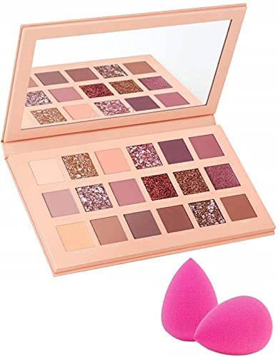 RETRIX Professional Nude Eyeshadow Palette - 18 Neutral Shades & 2 Beauty Blender Sponges Set | Natural Makeup Kit for Day & Night Looks | Perfect for Bridal, Party & Everyday Wear