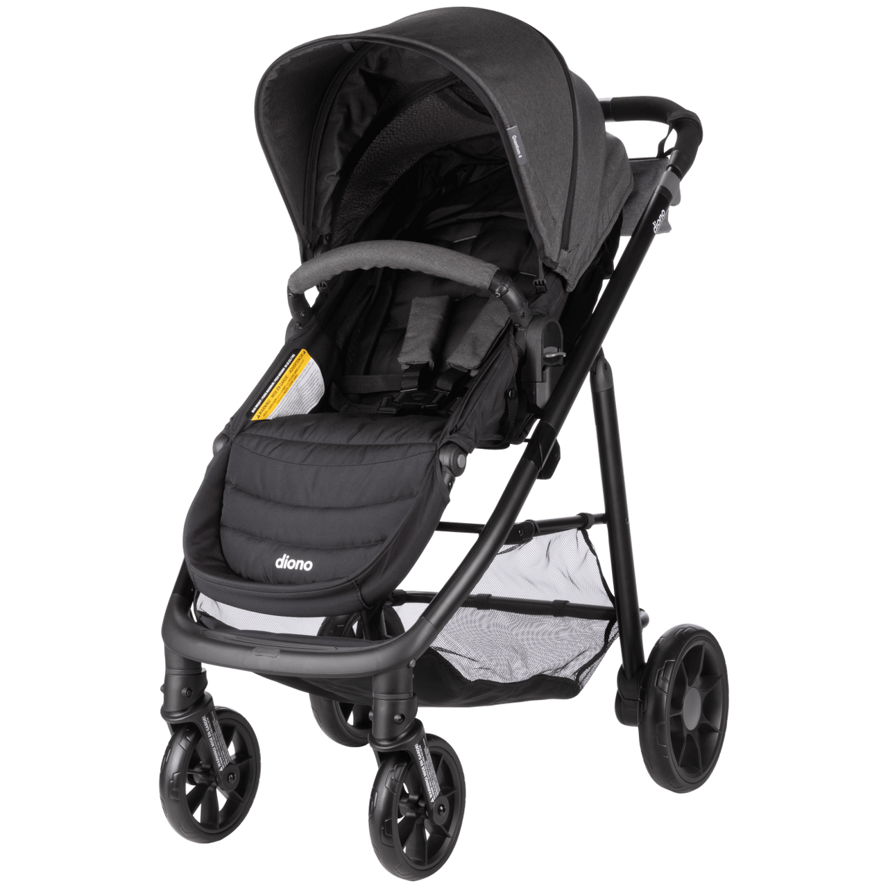 Diono Quantum 4-in-1 Convertible Car Seat, Stroller & Booster - 3-in-1 Travel System for Infants to Toddlers (Black) | Safe for Airplane, Car & Everyday Use