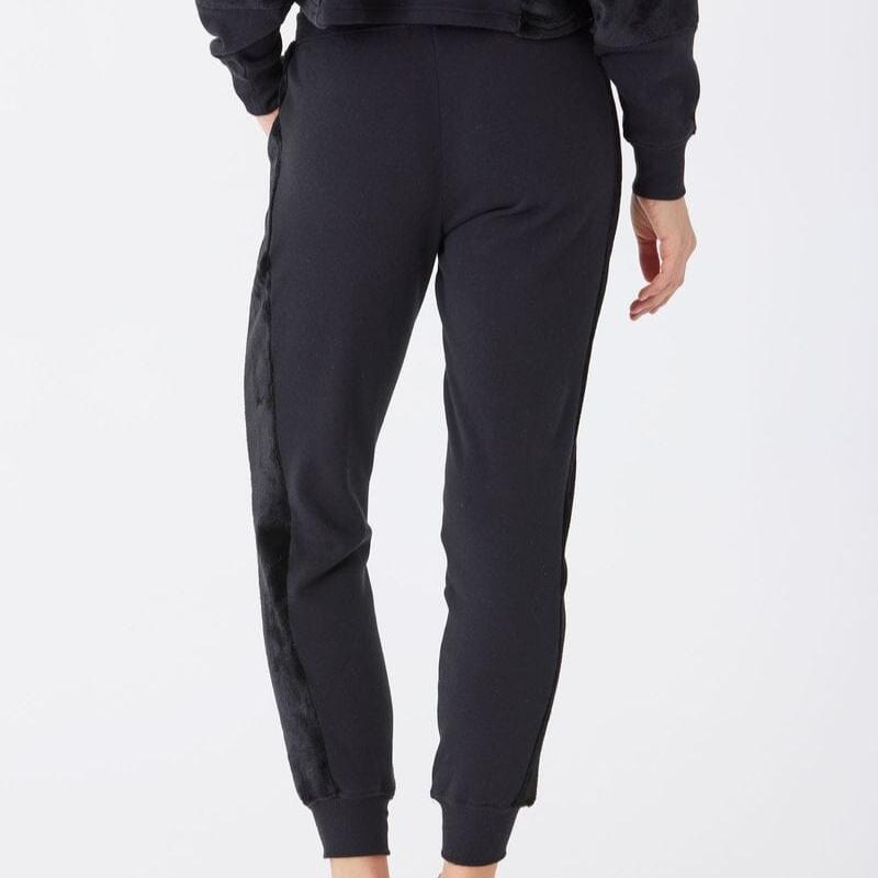 Black Fleece and Sherpa Jogger Pants for Men - Cozy Winter Lounge Pants with Pockets for Home, Gym & Outdoor Activities