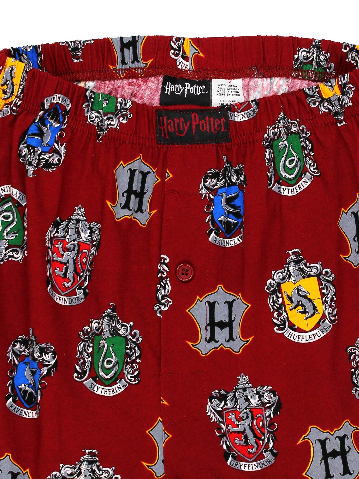 Harry Potter Hogwarts Houses Men's Boxer Briefs - Gryffindor Themed Underwear (Medium, Red) - Comfortable Cotton Boxers for Fans, Gifts & Cosplay