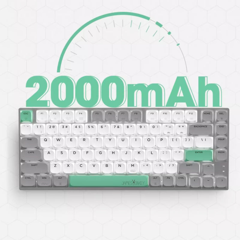 JamesDonkey S1 Ultra-Slim Wireless Mechanical Keyboard - 60% Compact Design, RGB Backlit, Bluetooth 5.1 for PC/Mac - Perfect for Gaming, Office & Travel