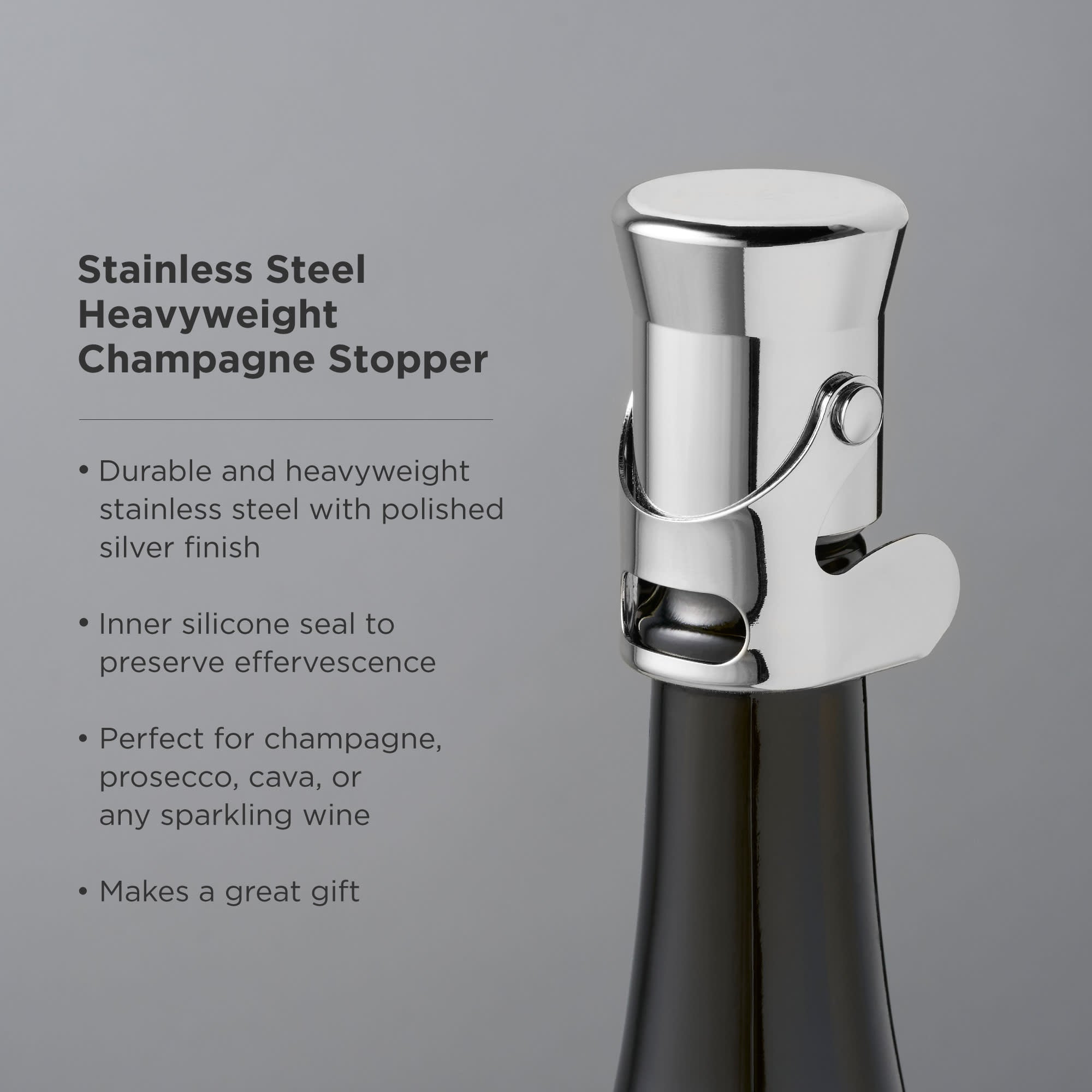 Premium Harrison Heavyweight Champagne Stopper - Airtight Seal for Sparkling Wine & Prosecco - Perfect for Parties, Weddings & Celebrations