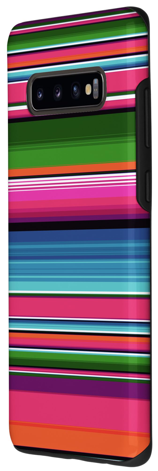 Galaxy S10+ Case - Mexican Serape Blanket Design with Pink & Green Stripes, Stylish & Durable Phone Cover for Everyday Use, Travel, and Outdoor Adventures