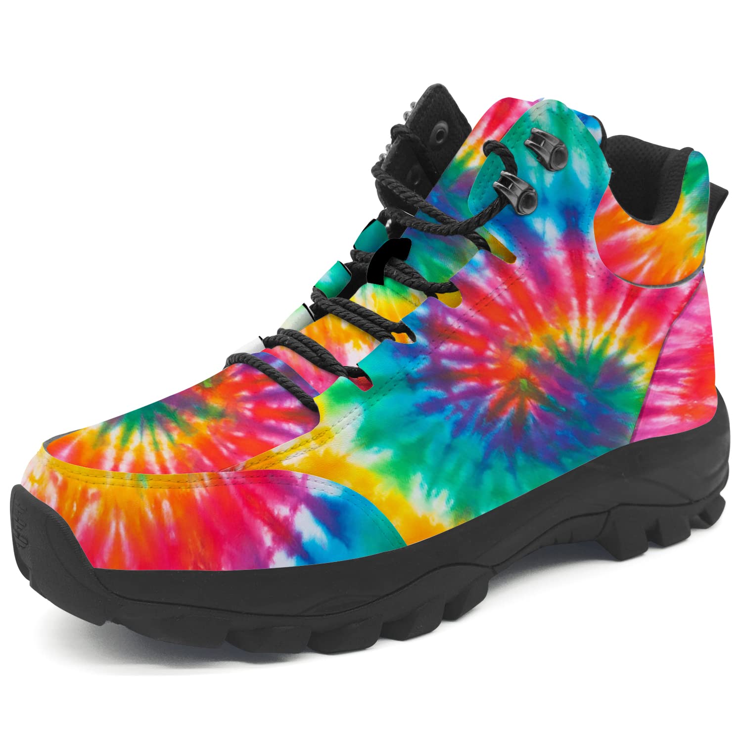 Waterproof Hiking Shoes for Men & Women - Tie Dye Outdoor Sneakers for Trekking & Trail Walking
