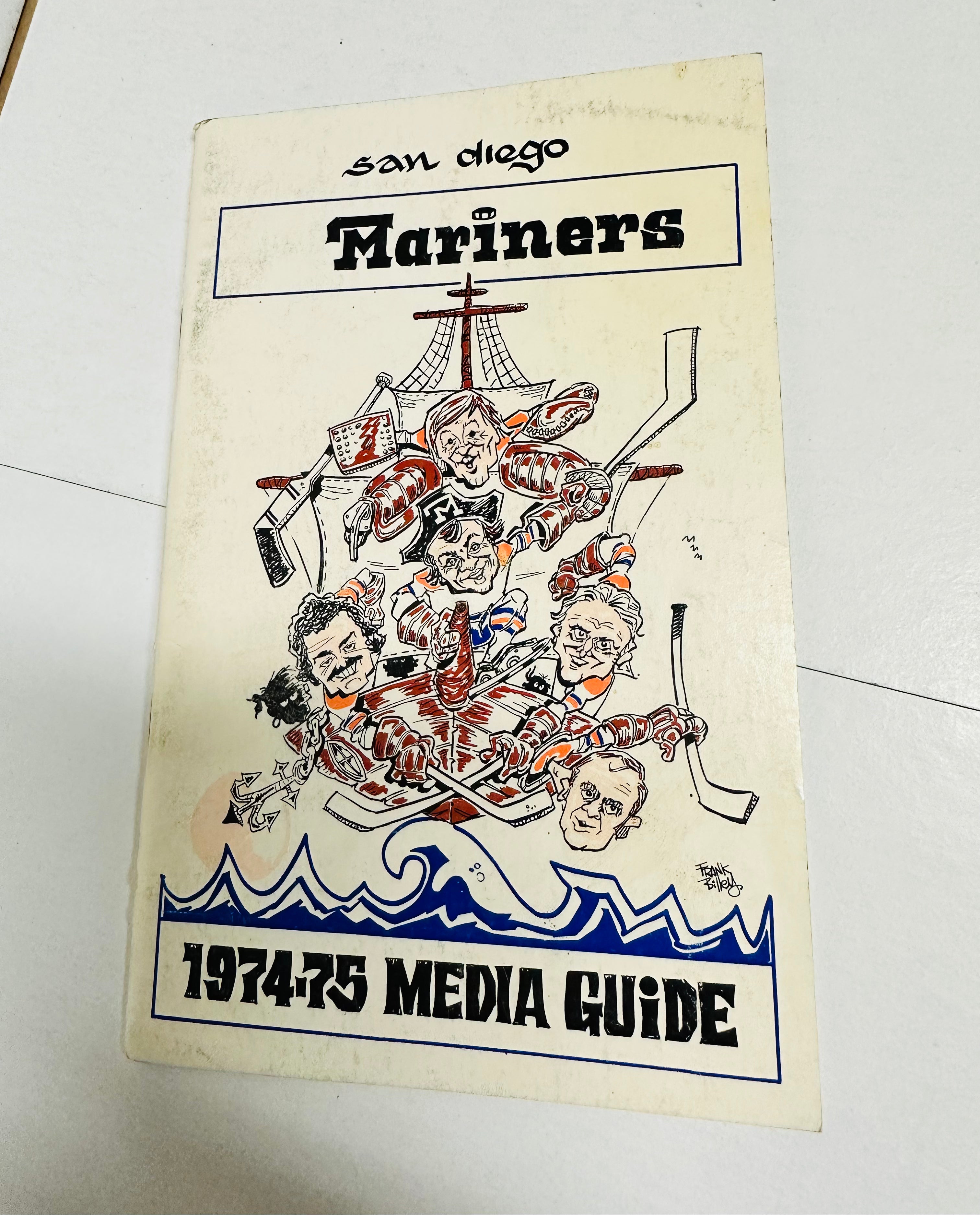 Vintage 1973-74 San Diego Mariners Hockey Media Guide - Rare Collectible for Hockey Fans & Sports Memorabilia Enthusiasts - Perfect for Display, Gifts, and Hockey History Collections