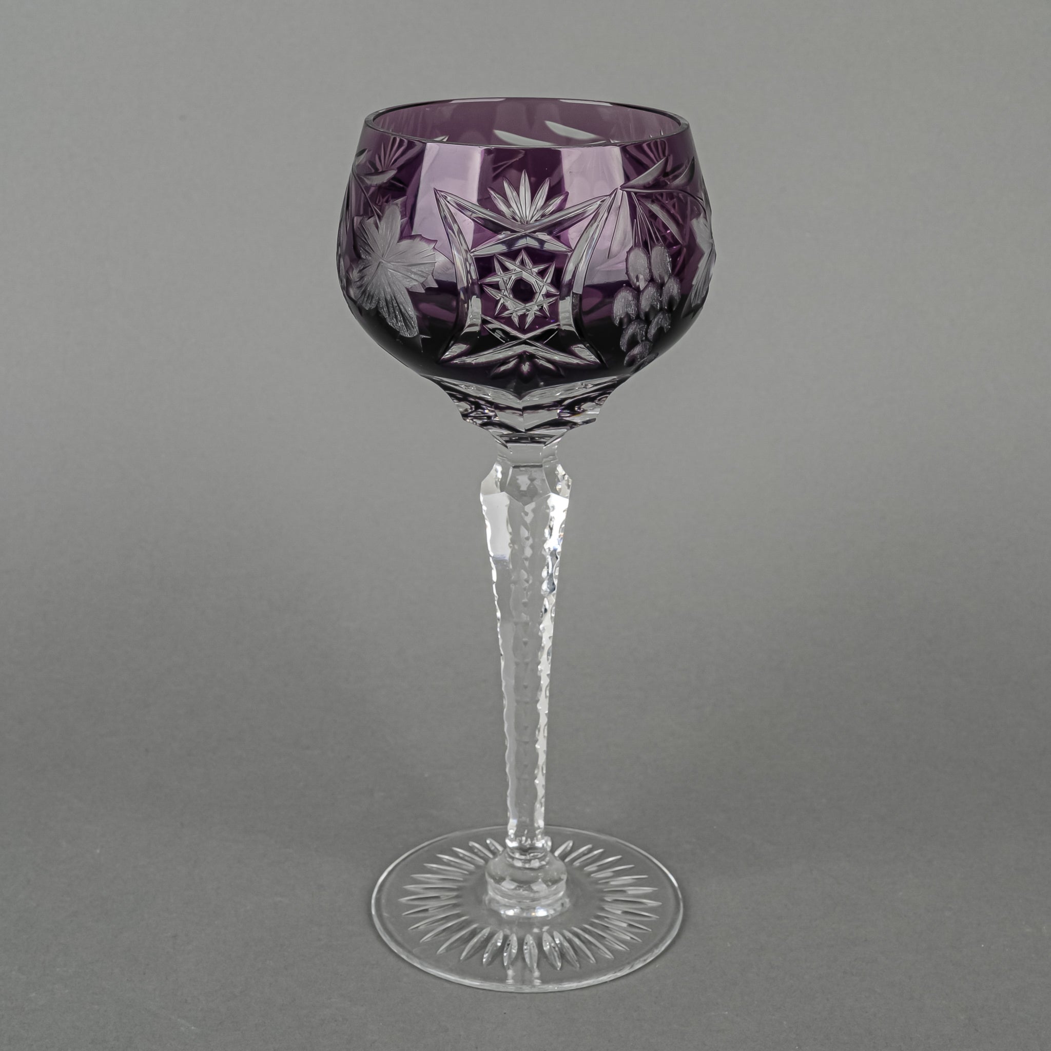AJKA CRYSTAL Marsala Purple Wine Glass Set - Elegant Stemware for Red Wine, Champagne & Cocktails - Perfect for Dinner Parties, Weddings & Home Decor