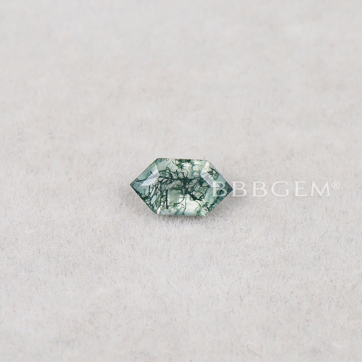 Natural Green Moss Agate Hexagon Faceted Loose Gemstone - Healing Crystal for Jewelry Making, Meditation & Spiritual Gifts