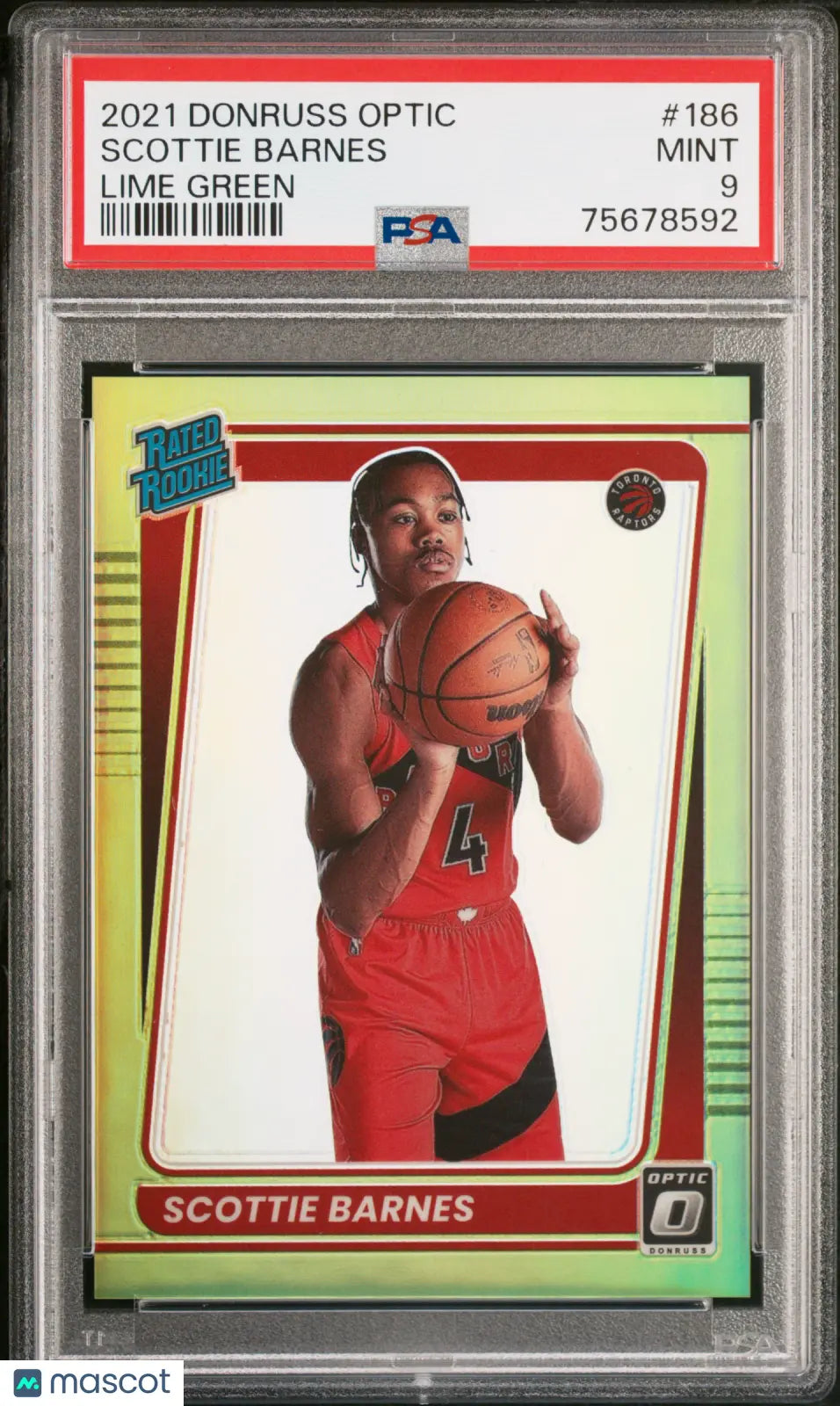 2021 Donruss Optic Basketball Scottie Barnes Rated Rookie Lime Green PSA 9 /149 - Rare Collectible Basketball Card for Investment & Display - Perfect for NBA Fans, Card Collectors and Sports Memorabilia Enthusiasts