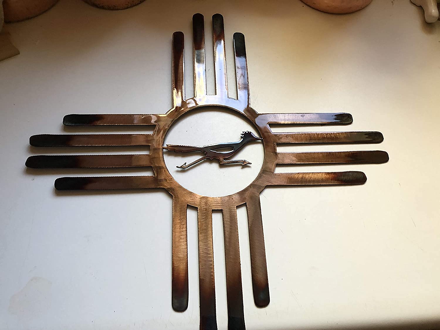 Southwestern Zia with Roadrunner Metal Wall Art Decor 40