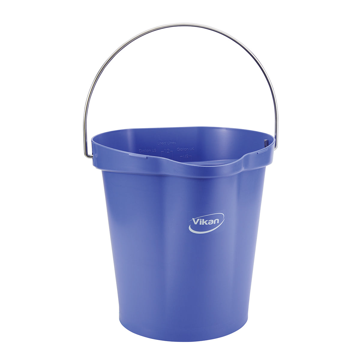 Vikan 3 Gallon Heavy Duty Bucket with Stainless Steel Handle - Durable Utility Pail for Cleaning, Gardening, and Household Chores (1-Pack)
