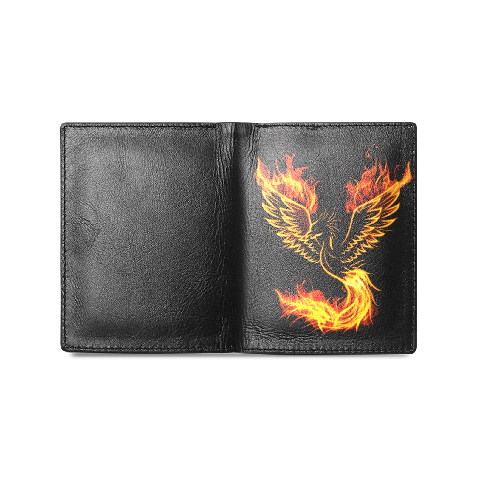 Premium Genuine Leather Wallet for Men - Flaming Phoenix Design, RFID Blocking, Slim Bifold Wallet - Perfect for Everyday Use, Travel & Gifting