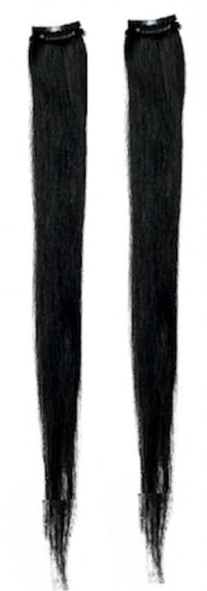 HForYou Clip-in Real Human Hair Extensions - 18 Inch Long Straight Black Hair Weft, Soft & Natural, 1 Clip for Women | Perfect for Daily Styling, Parties & Special Occasions