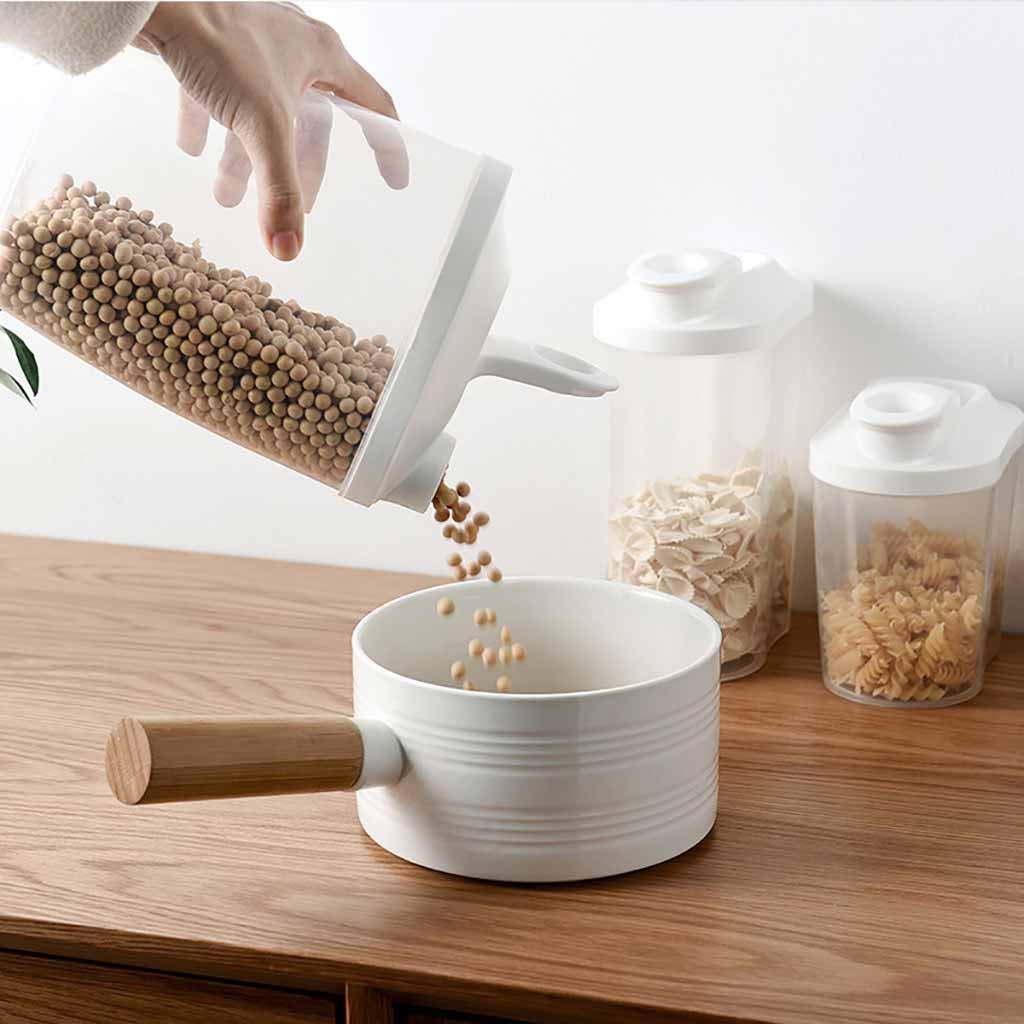 Large Plastic Storage Containers for Kitchen - 1000ml & 1500ml Capacity - Airtight Cereal Dispenser, Food Grain Rice Storage Box - Perfect for Pantry Organization & Meal Prep