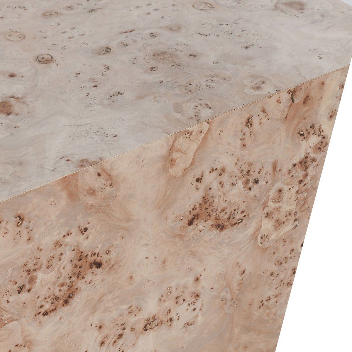 Avena Natural Burl Wood Square Coffee Table - Rustic Home Decor for Living Room, Office & Lounge Areas