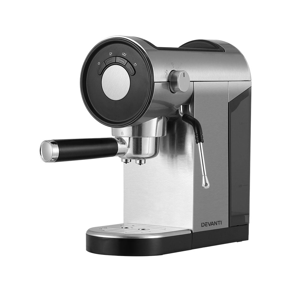 Devanti 20 Bar Pressure Espresso Coffee Machine - Professional Cafe Maker for Home & Office Use | Perfect for Lattes, Cappuccinos & Americanos