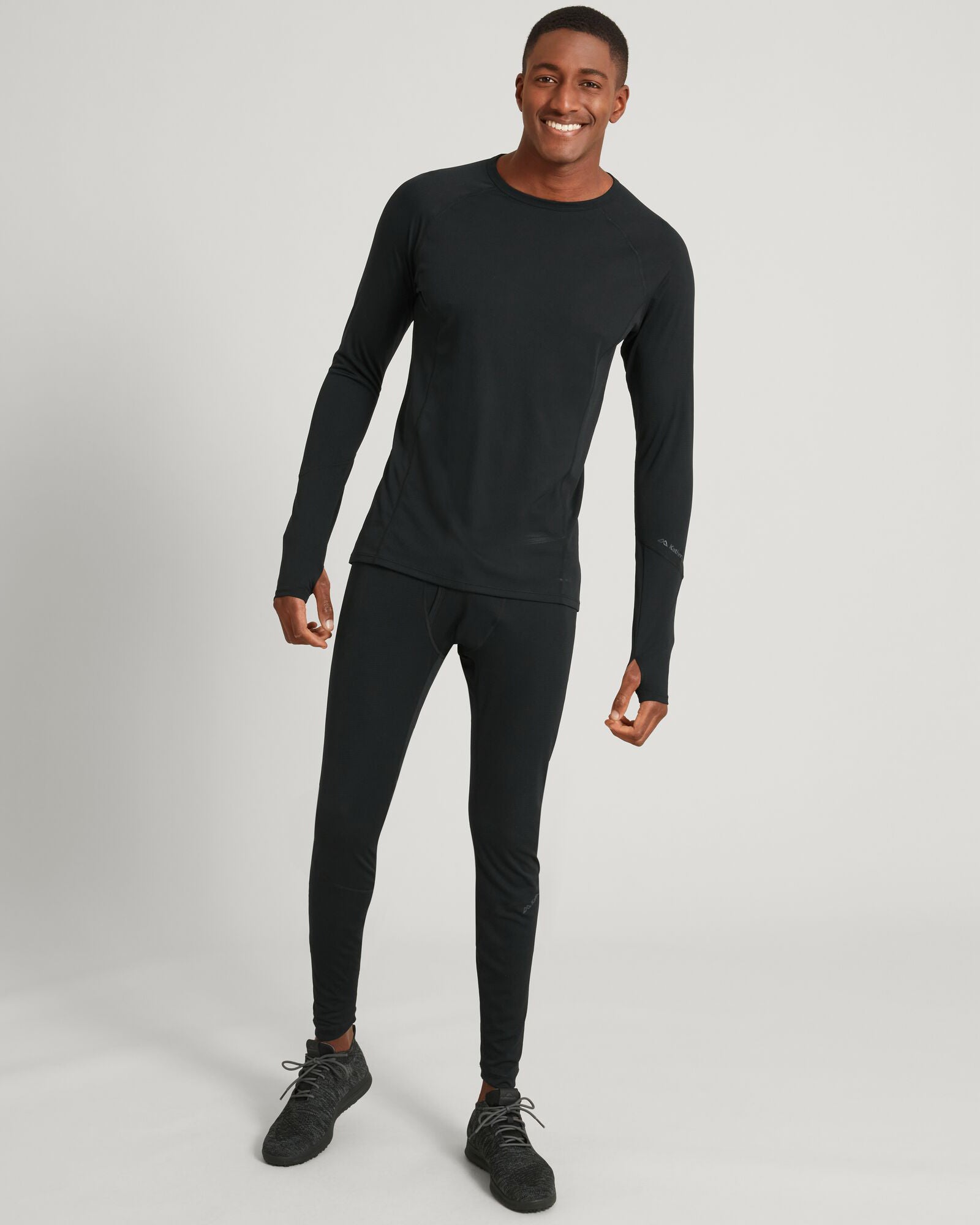 KMDAction Men's Long Sleeve T-Shirt - Soft Cotton Crew Neck Shirt for Men, Black - Perfect for Workout, Gym, Running & Casual Wear