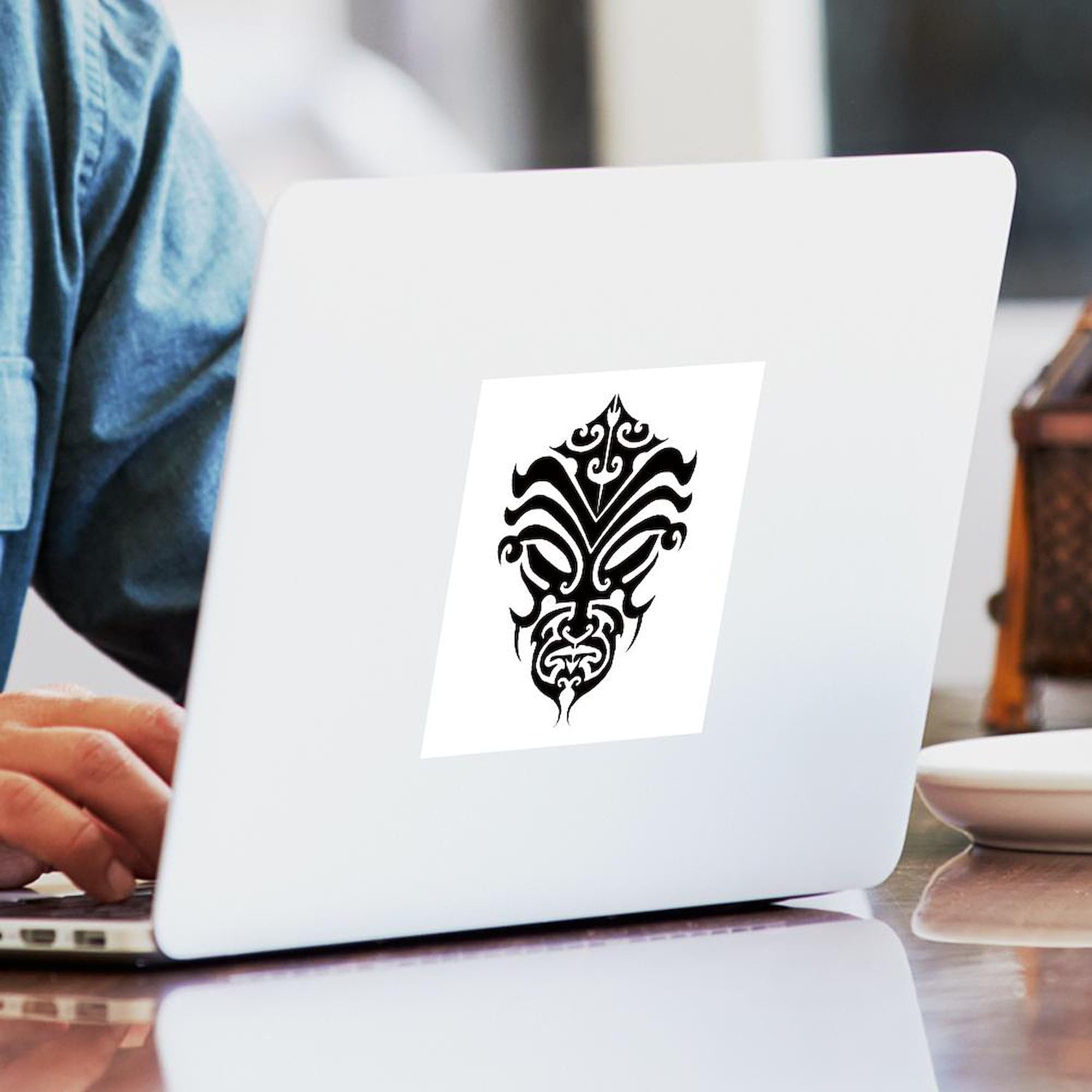 Maori Warrior Face Square Sticker - 3