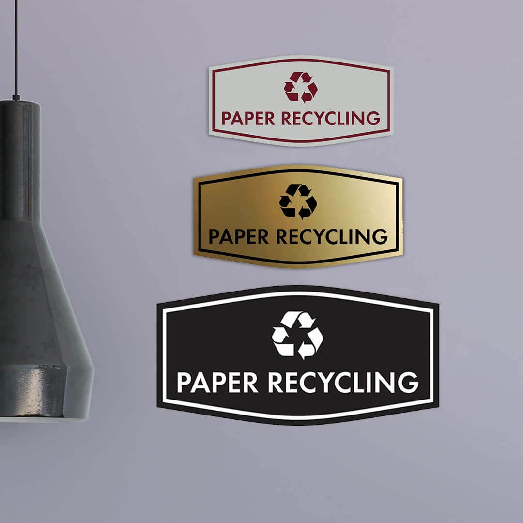 Eco-Friendly Blue Paper Recycling Sign - Medium Size for Office, Classroom & Home Waste Sorting | Sustainable & Stylish