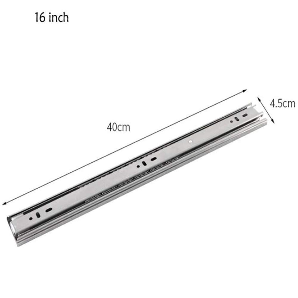 Stainless Steel 3-Section Drawer Slides with Soft Close Buffer - 20 Inch Pair for Furniture & Cabinet Hardware | Smooth Gliding Drawer Runners for Kitchen Cabinets, Dressers, Office Storage