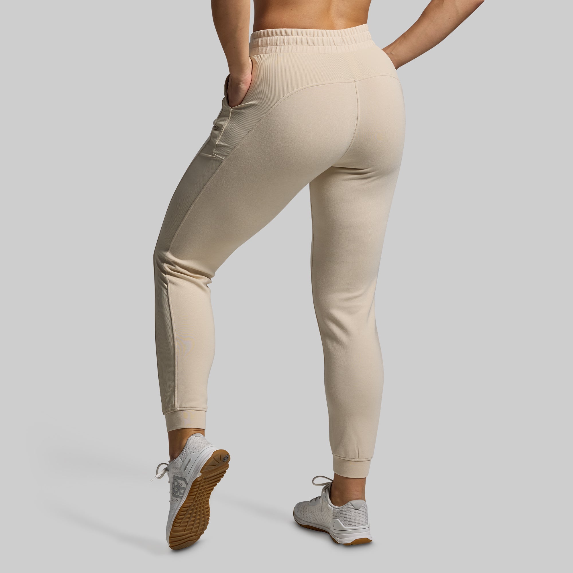 Women's Soft Lounge Lux Jogger Pants - Comfortable Oatmeal Color for Relaxing at Home, Yoga & Casual Wear
