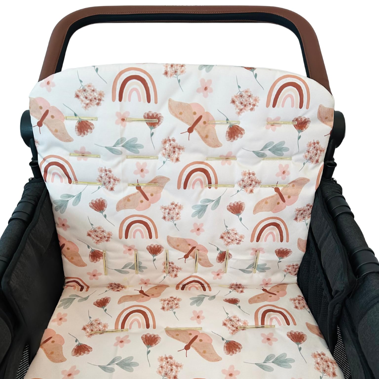 Boho Rainbow Wagon Stroller Seat Covers - 4 Seater Padded Liner for Comfort & Mess Protection | Perfect for Beach Trips, Park Outings & Family Adventures