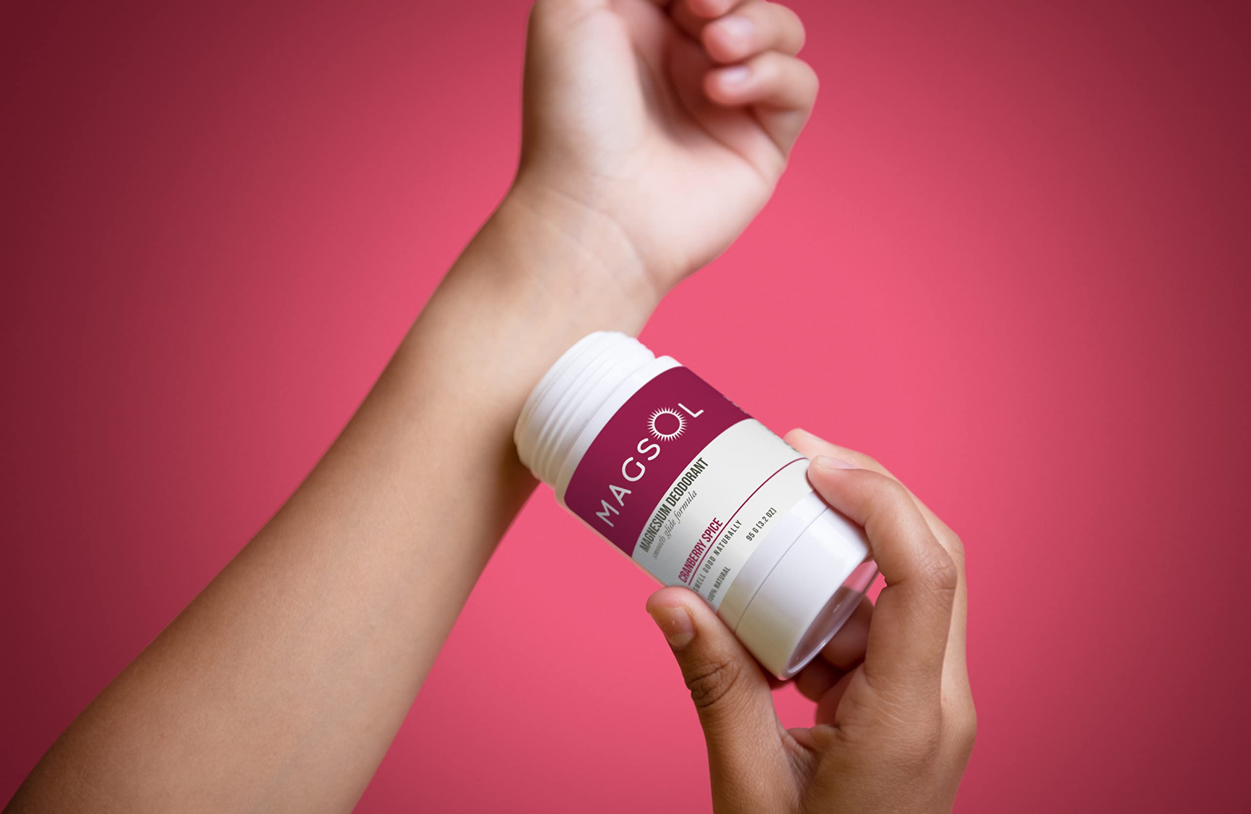 MAGSOL Natural Deodorant for Women & Men - Aluminum Free, Baking Soda Free, Hypoallergenic for Sensitive Skin (Cranberry Spice) | Ideal for Gym, Work & Daily Freshness