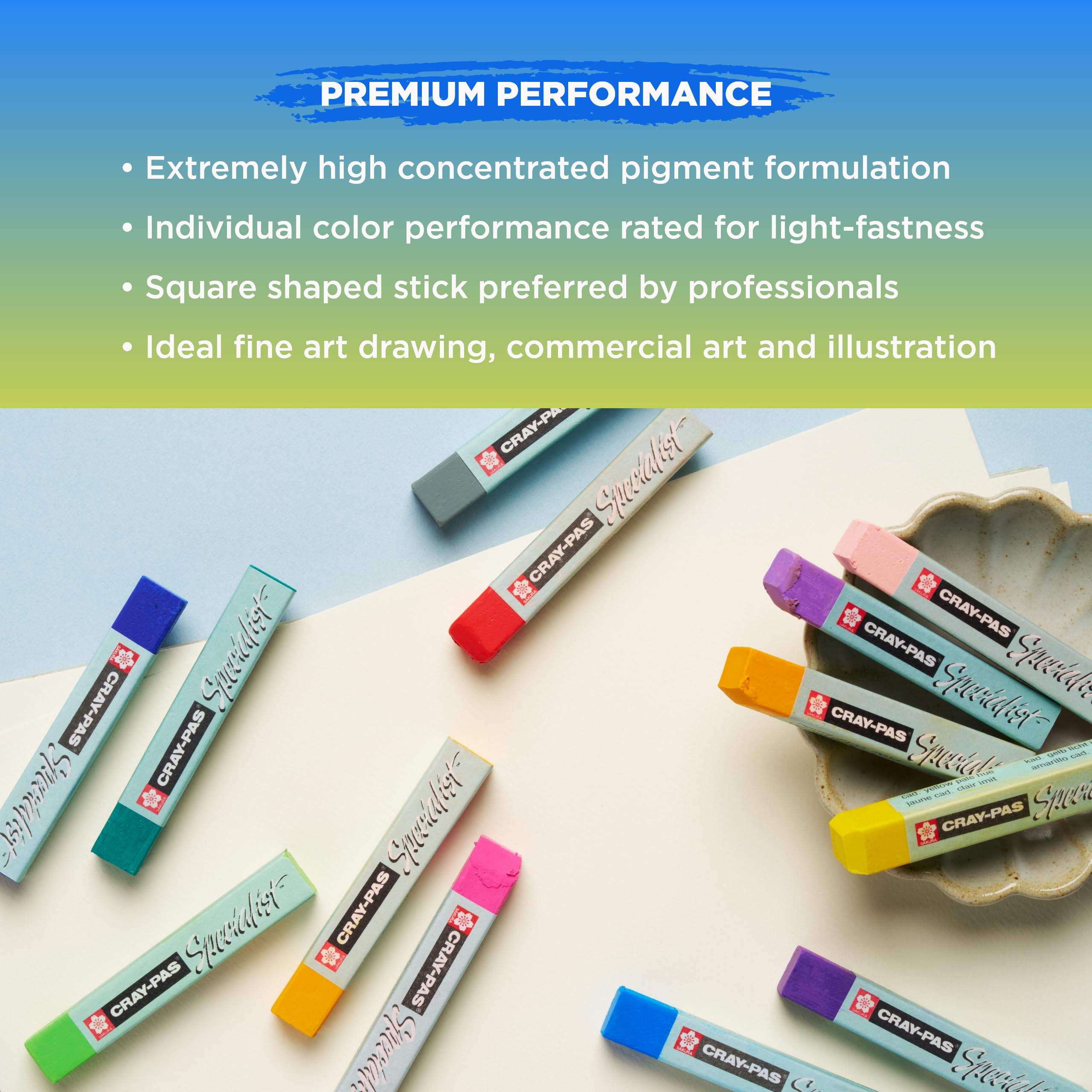SAKURA Cray-Pas Specialist Oil Pastel Set - 25 Vibrant Colors, Premium Artist Quality Wax & Oil Pigments - Perfect for Professional Drawing, Sketching & Mixed Media Art