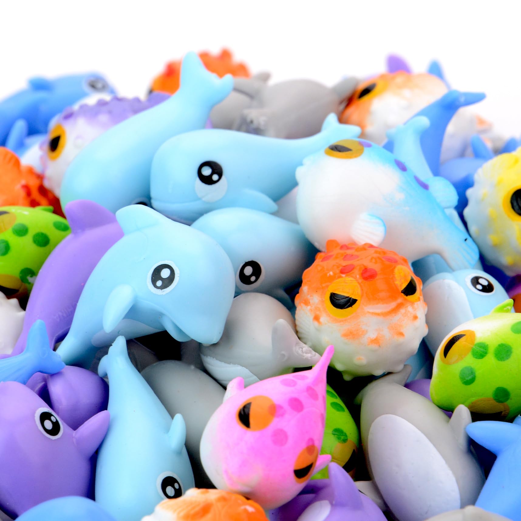 100pcs Mini Sea Animal Toys Bulk - Ocean Creatures Figurines for Easter Egg Fillers, Party Favors, Classroom Prizes, Vending Machine - Perfect for Kids Playtime, Educational Learning & Sensory Bins