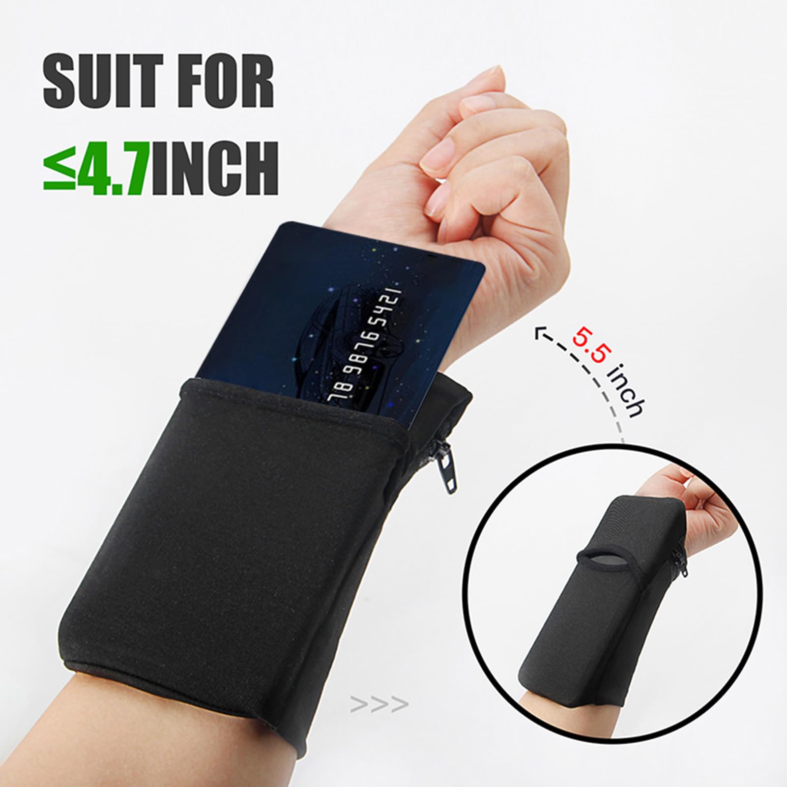 Lightweight Breathable Running Armband Phone Pouch for iPhone & Android - Sports Wrist Wallet for Men & Women - Perfect for Jogging, Cycling, Gym Workouts & Dog Walking
