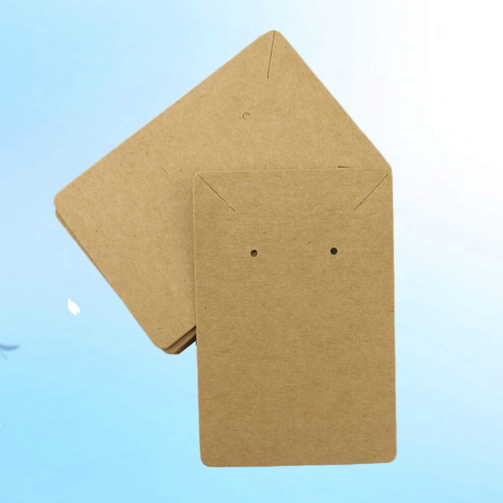 100pcs Kraft Paper Earring & Necklace Display Cards - Blank Jewelry Packaging Cards with Hooks for Earrings Organizer, Necklace Holder - Perfect for Boutique, Craft Shows & Retail Jewelry Displays