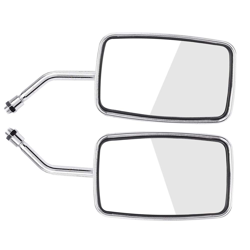 Universal 10MM Motorcycle Mirrors - 2Pcs Chrome Rearview for Cruisers & Bikes