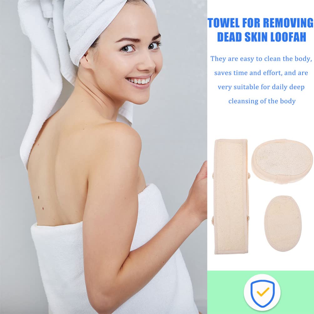 2-Pack Exfoliating Loofah Bath Towels for Back Scrubbing - Soft Shower Towel with Loofah for Deep Cleansing & Skin Exfoliation - Perfect for Spa, Shower & Body Care Routine