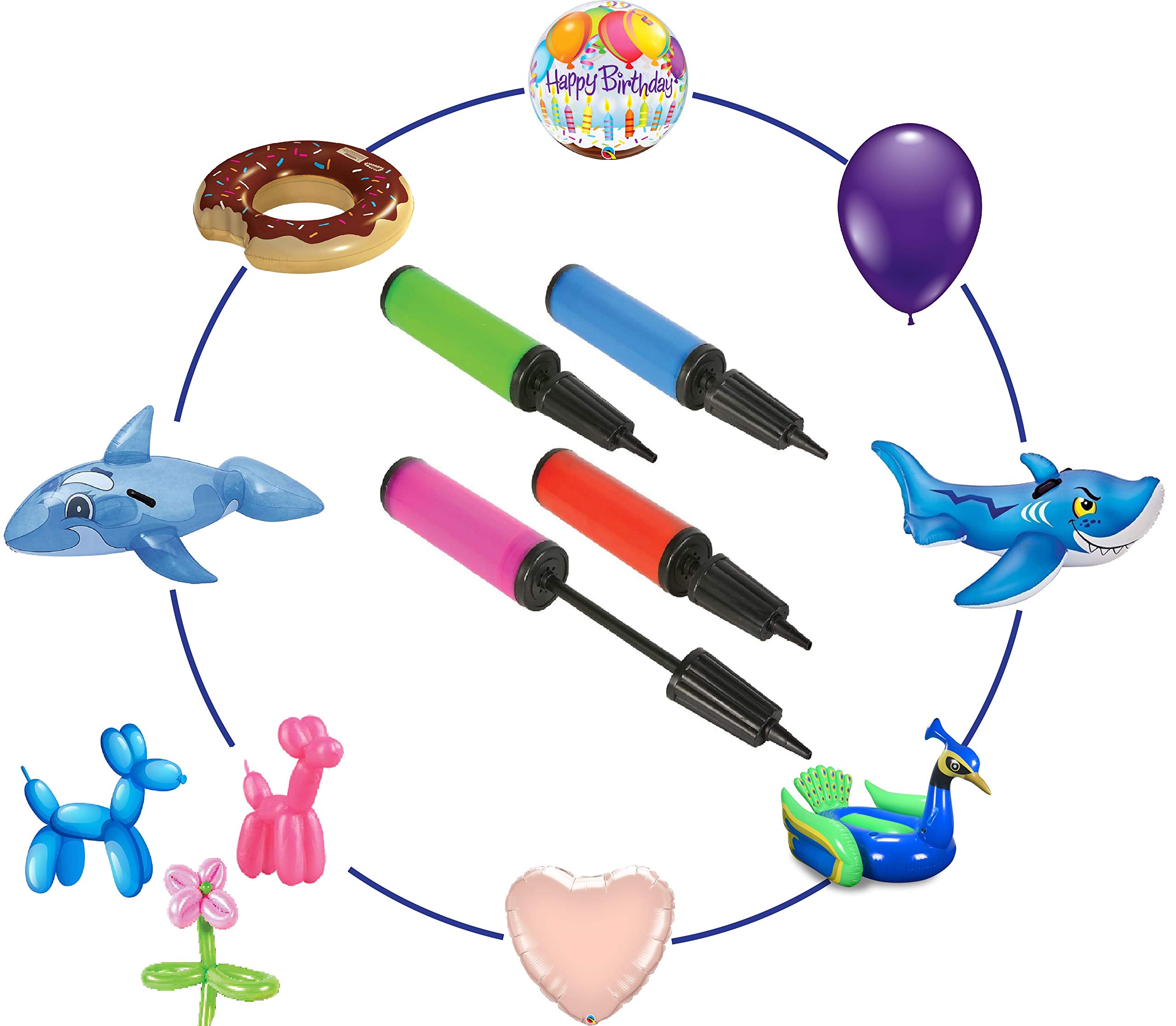 Double Action Balloon Hand Pump - Portable Air Inflation Pump for Balloons, Pool Floats, Balls & Sports Equipment | Perfect for Parties, Beach Outings & Outdoor Activities