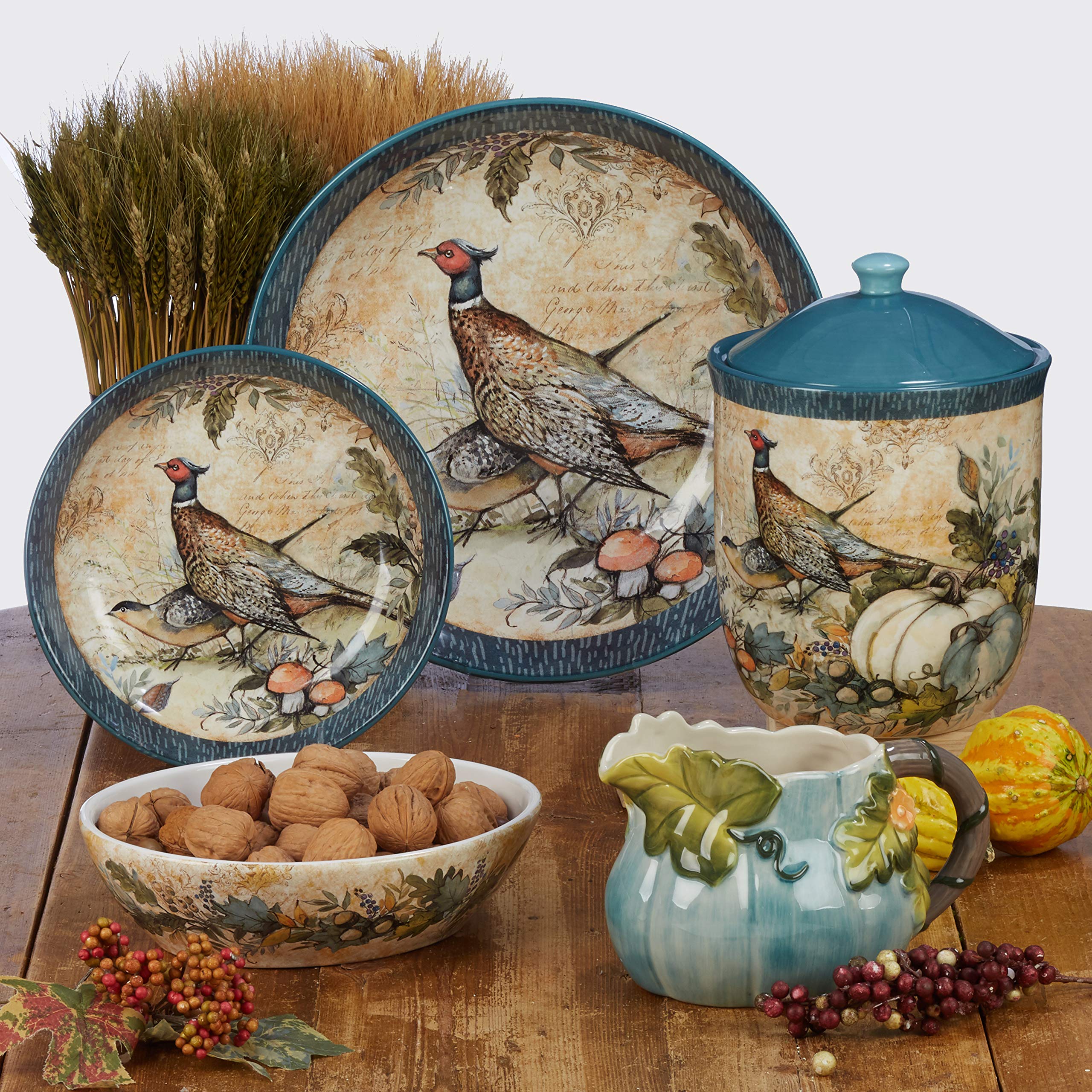 Certified International Harvest Gatherings 16-Piece Dinnerware Set - Service for 4, Multicolor Stoneware Plates, Bowls & Mugs - Perfect for Family Dinners, Holiday Gatherings & Everyday Use