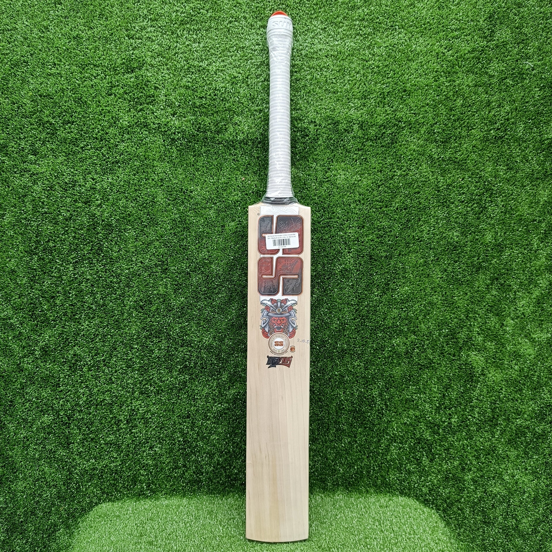 Premium SS Devils Red English Willow Cricket Bat - Handcrafted for Power & Performance - Perfect for Matches, Practice & Professional Play